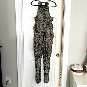 Lou & Grey jumpsuit black and cream paisley